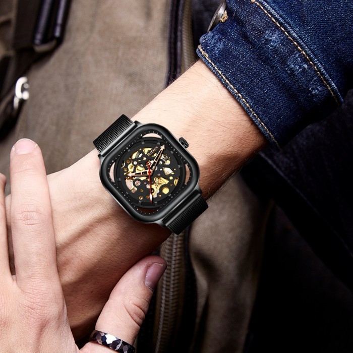 Jam Tangan Pria Biden Anti Air Stainless Steel Strap Mekanik Otomatis