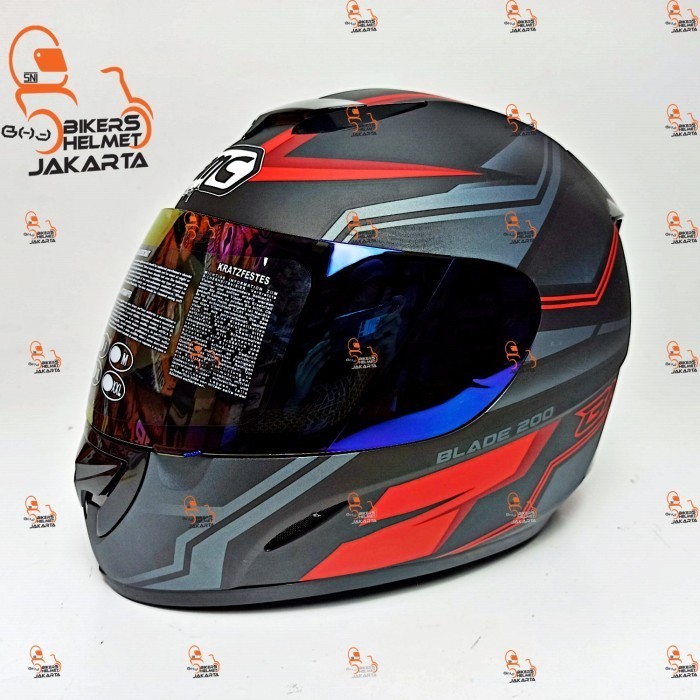 BMC HELM BLADE 200 #9 BLACK DOFF RED FULL FACE
