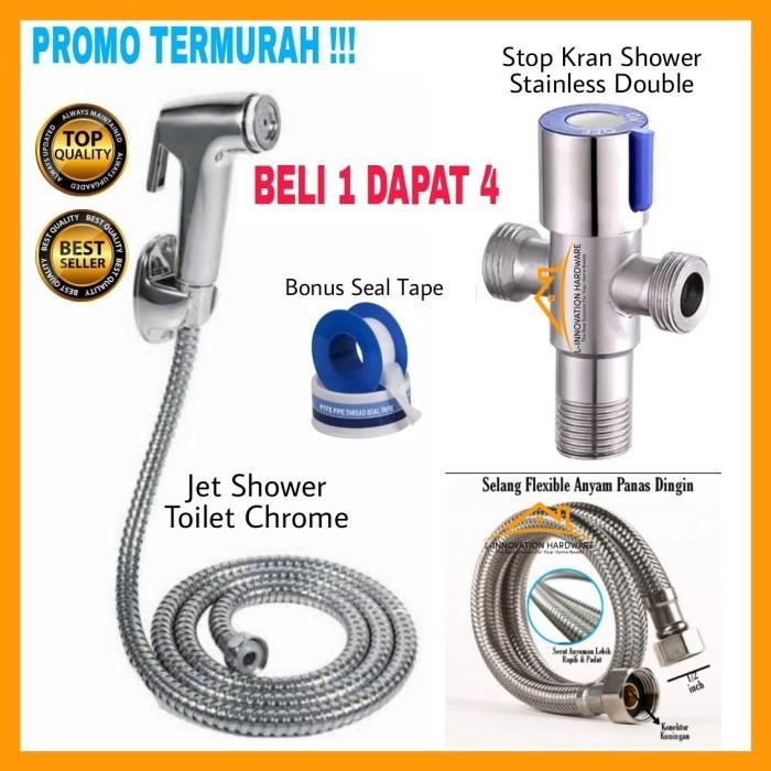 Jet Shower Toilet Stop Kran Air Cabang Kloset Selang Panas Dingin