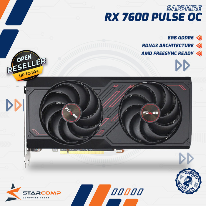 Sapphire Radeon Rx 7600 Pulse Gaming Oc 8Gb Gddr6 Vga Rx7600
