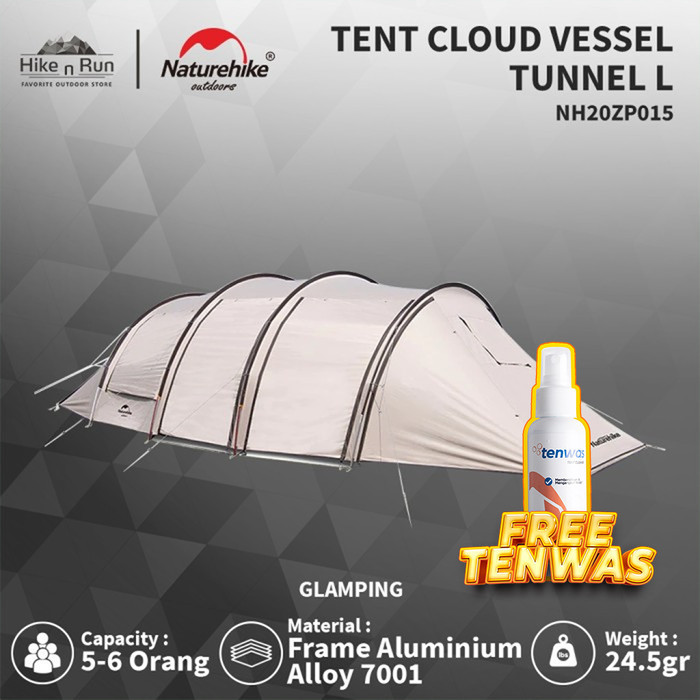 Tenda Camping Naturehike Nh20Zp015 Cloud Vessel Tunnel Tent Large