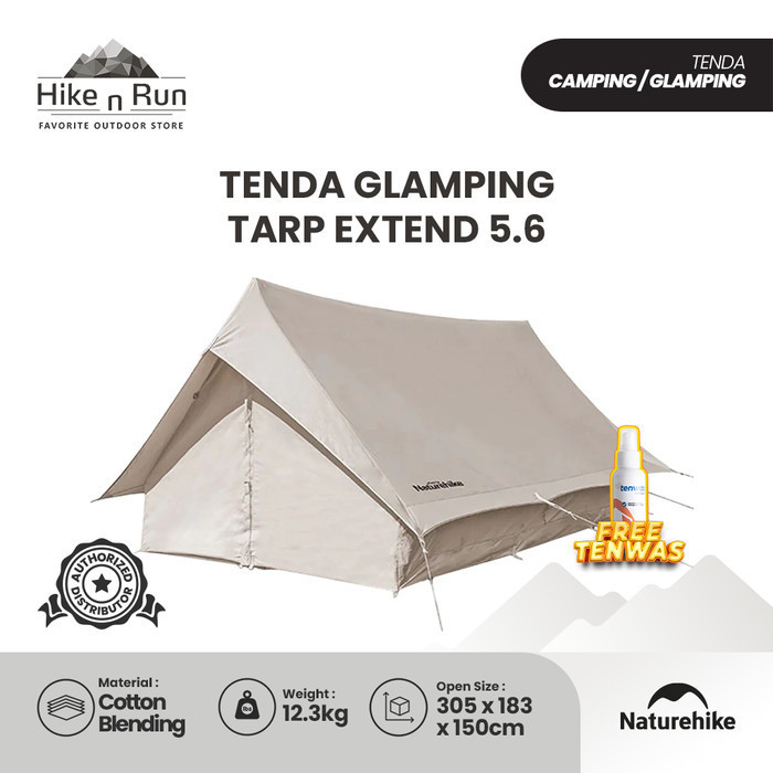 Tenda Glamping Naturehike Nh20Zp003 Tent Tarp Extend 5.6 Cotton