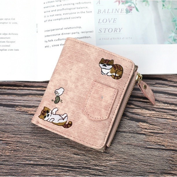 Dompet Wanita Kulit Kucing U Kecil Wa033B2 Felicia Fashion Motif Denim Abg Batam