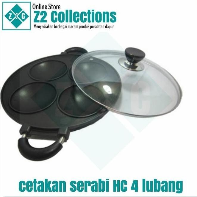 Terbaru Happy Call Cetakan Kue 4 Lubang Cekung Loyang Serabi Pencetak Gegegona