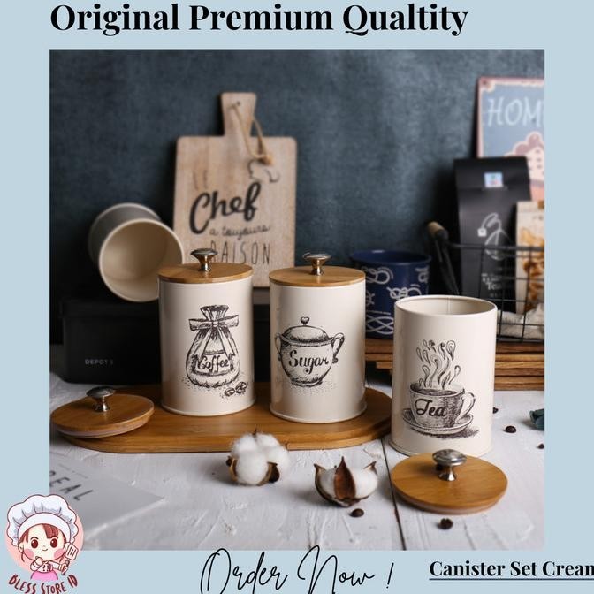 Tempat Gula Kopi Teh Set 3in1 Wadah Penyimpanan Gula Kopi Teh