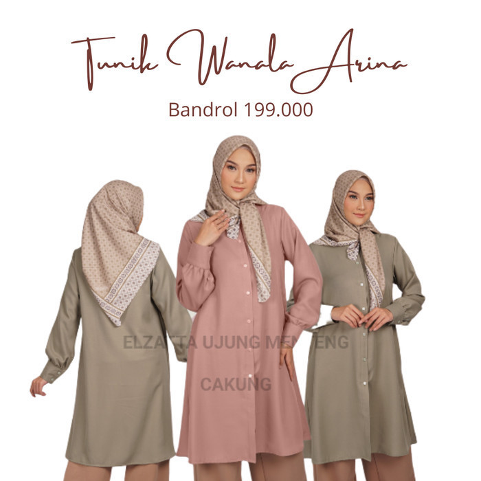 Atasan Wanita Elzatta Tunik Wanala Arina Rayon Kancing Depan Busui