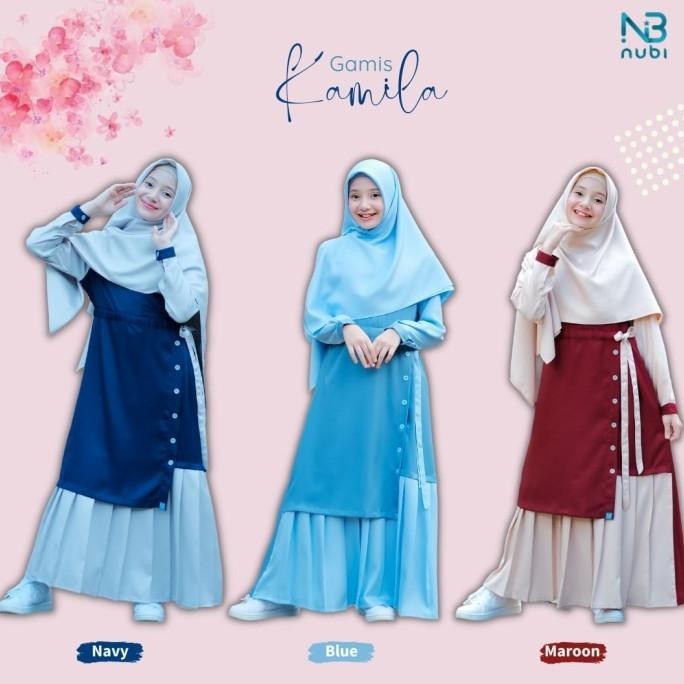 GAMIS KAMILA NUBI BAJU MUSLIM ANAK PEREMPUAN REMAJA ORI NUBINTANG 2-14
