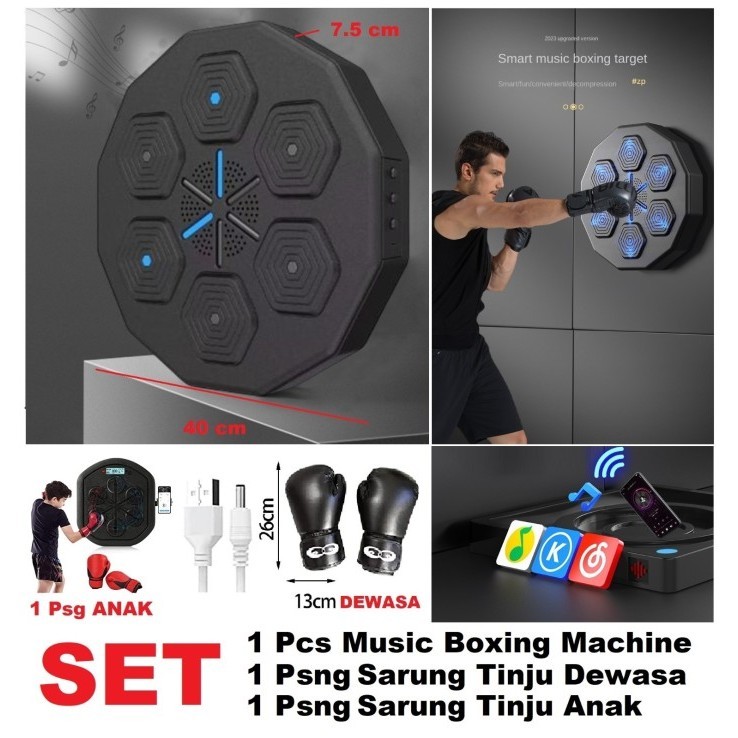 Music Boxing Machine Samsak Musik Samsak Dinding Kotak Musik Tinju