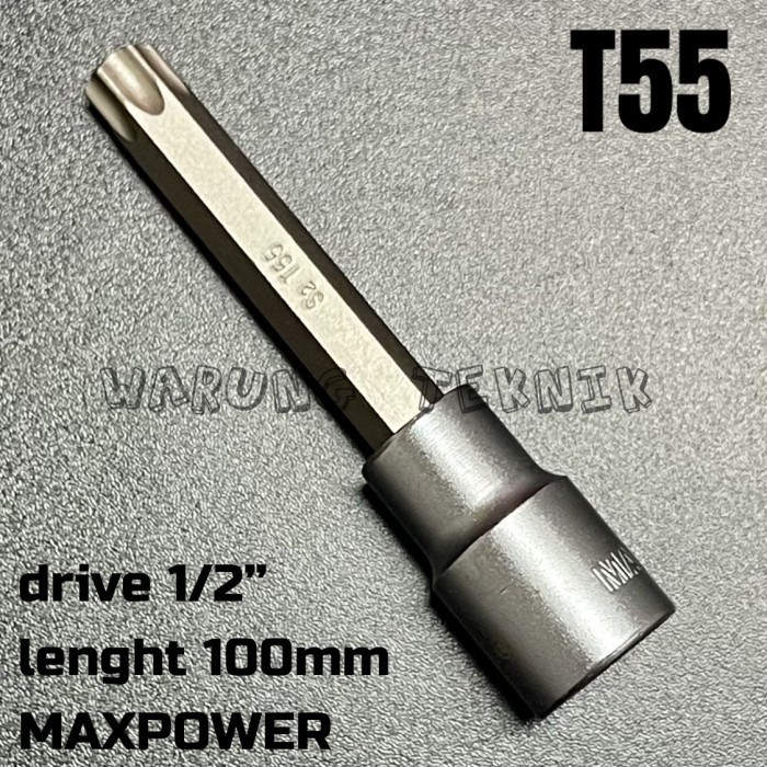 Kunci Sok Panjang Bintang Bit Socket Deep Torx T55 T 55 Houseperkakas