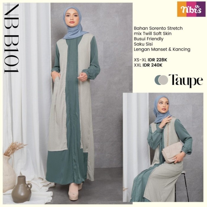 Ori 100% Gamis Wanita Polos Murah Nibras Nb B101 Dress Syari Friendly DiskonR33A