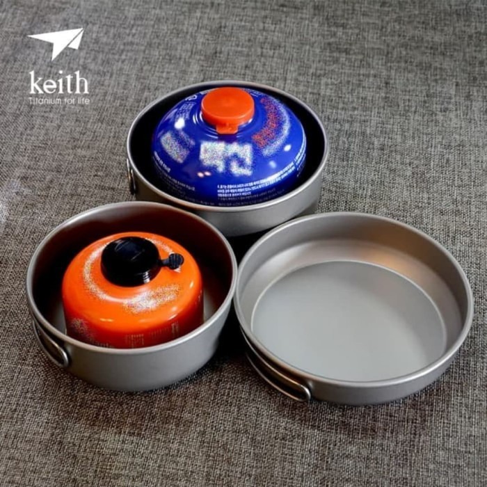 Alat Masak Camping Cooking Set Titanium Ultralight Keith 6053