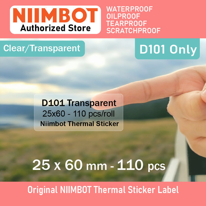 

Label Stiker Clear Transparant Niimbot D101 Only 20-25Mm Thermal