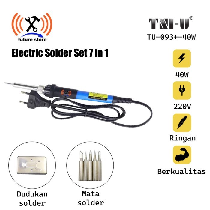 TNI-U TU-093+-40W SOLDER TANGAN LISTRIK ELECTRIC SOLDER SET 7 IN 1