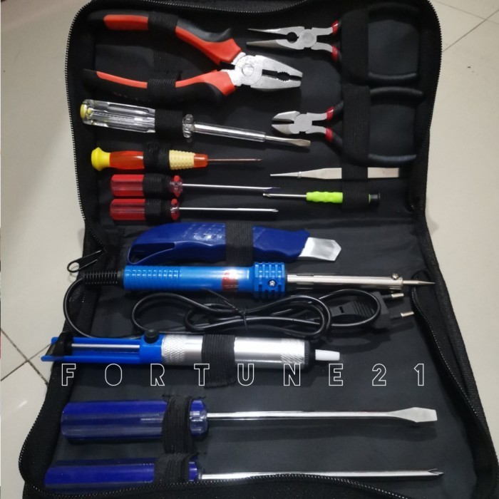 TOOLKIT SET SOLDER ISI 14 PCS ELEKTRONIK SET LENGKAP SOLDERING