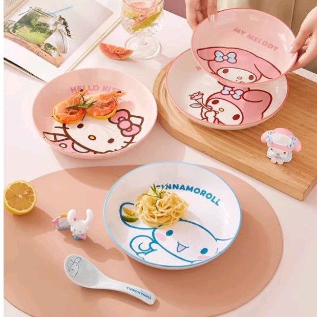 Piring Sanrio ORI / Piring Makan Melody / Piring Cinnamoroll / Piring Import Karakter / Piring Keram