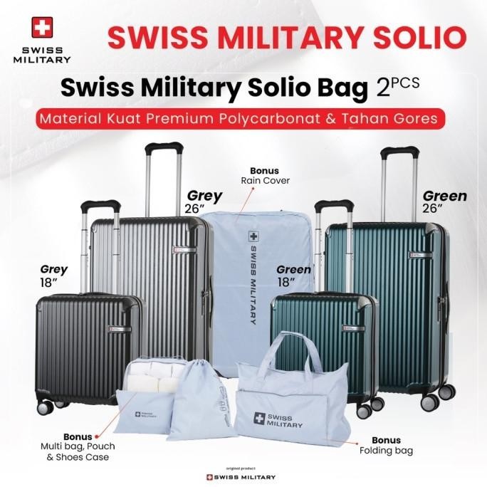 Swiss Military Solio Travel Luggage 18" & 26" - Tas Koper