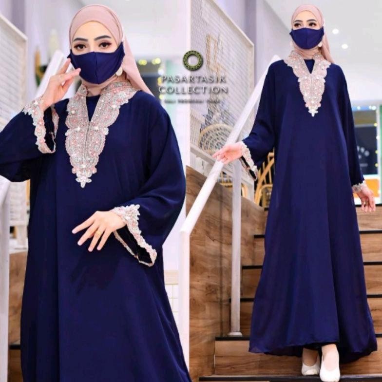 NEW [shopee 4.4]TERLARIS KAFTAN AISYAH PREMIUM GRATIS MANSET GAMIS/ KAFTAN LEBARAN TERBARU MEWAH 202