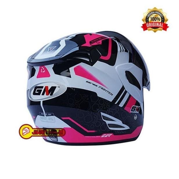helm/gm/helm gm fighter 911 white pink termurah