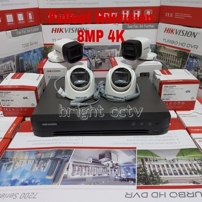Paket Cctv Hikvision 8Mp 4 Channel 4 Camera