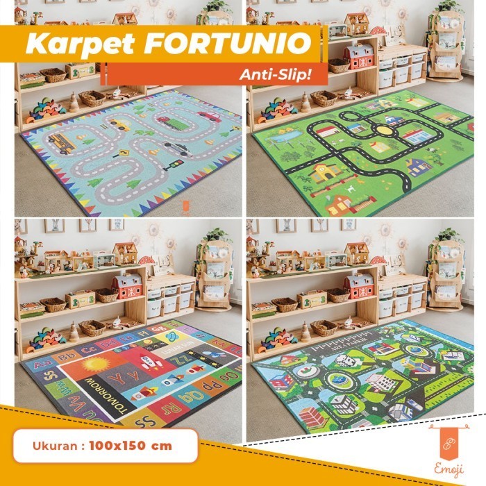 KARPET BERMAIN ANAK 100X150 CM FORTUNIO KARPET KAMAR ANAK ANTI SLIP