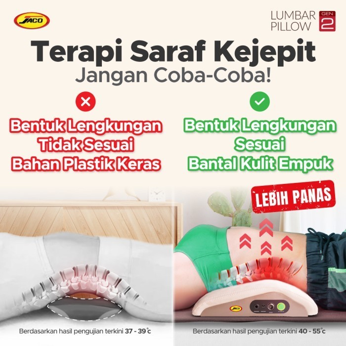 Terapi Nyeri Pinggang Saraf Kejepit Jaco Lumbar Pillow 100% Original
