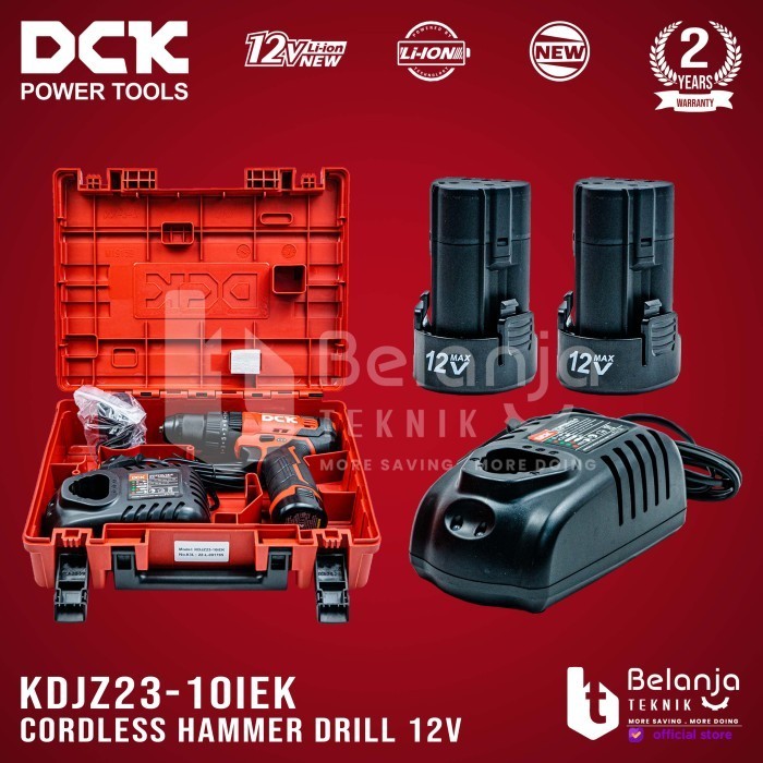 Dck Brushless Hammer Drill Kdjz 23-10 Cordless 12V Mesin Bor Baterai