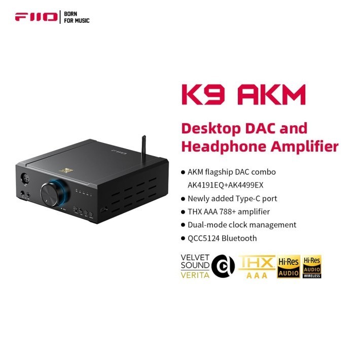 Fiio K9 K 9 Akm Desktop Dac & Headphone Amp Amplifier K9Akm