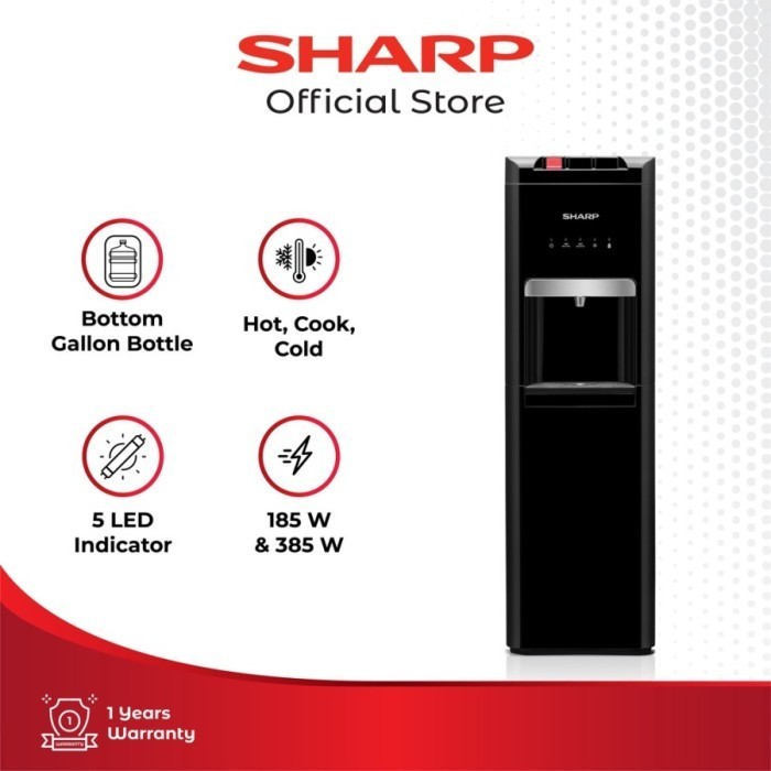 Sharp Dispenser Galon Bawah Swd-66Ehl-Bk / Swd66Ehlbk / Swd66Ehl