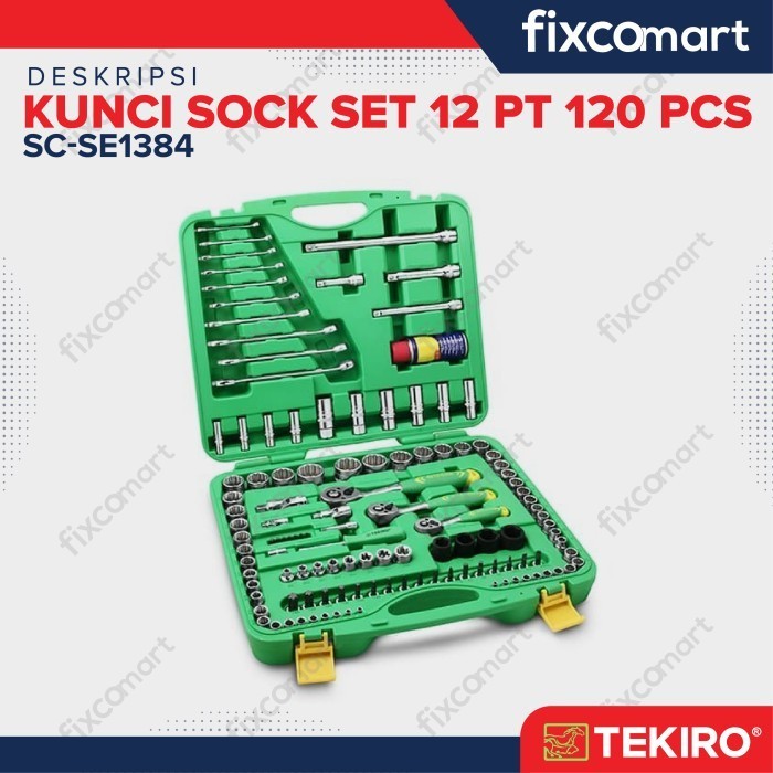 Tekiro Kunci Socket Set 120 Pcs 12 Pt / Kunci Sok Set 120Pcs Termurah Terlaris Promo
