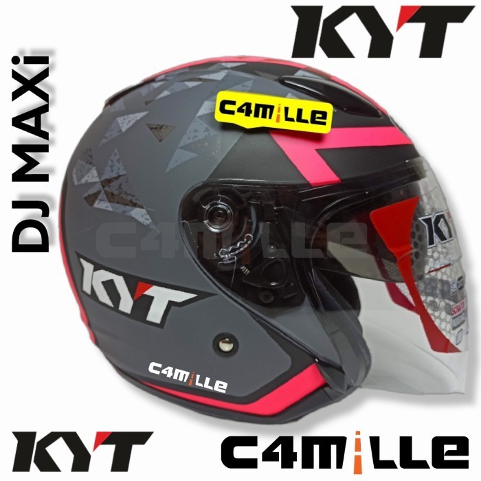 Helm Kyt Dj Maxi Motif Double Visor Half Face