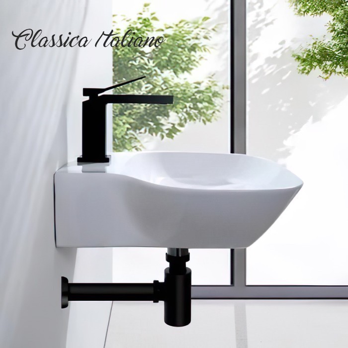 Classica Italiano Wastafel Keramik Gantung Mewah Modern Anti Noda