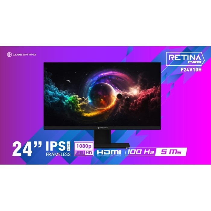 Cube Gaming Retina Pro F24V10H 24 Inch Fhd Gaming Monitor 100Hz Ips