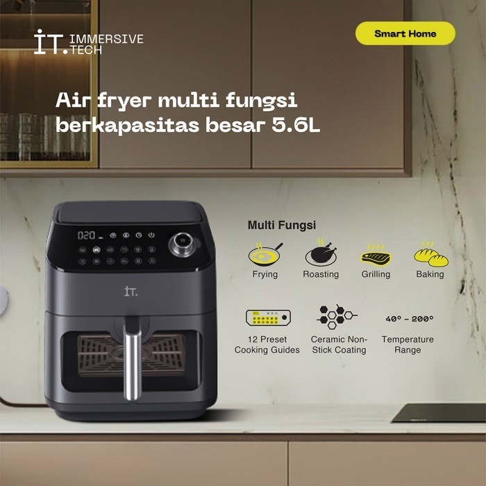 It Smart Air Fryer B02 - Kapasitas 5.6 L 1350 Watt Termurah Terlaris Promo