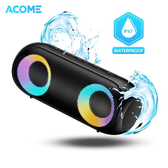 Acome Super Bass Speaker Bluetooth 5.0 20W Ipx7 Rgb Rave Party A20