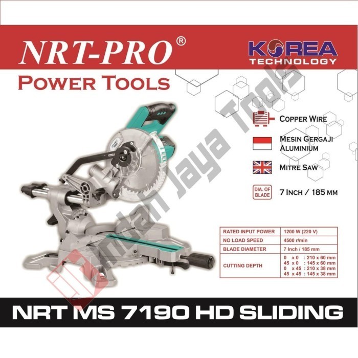 Nrt-Pro Miter Saw Sliding 7 Inch 7190Hd - Mitre Saw Gergaji Pigura