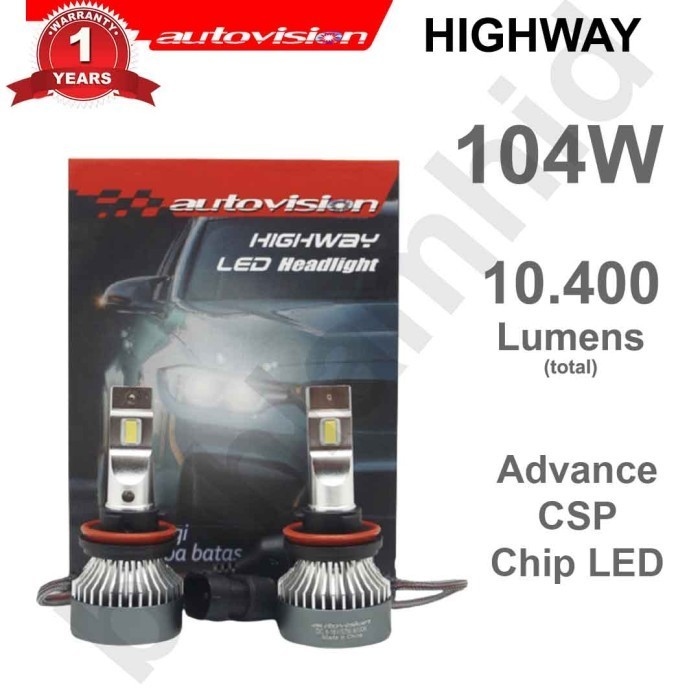 Lampu Mobil Led Hir2 9012 52W Autovision Highway Putih Garansi 1 Tahun