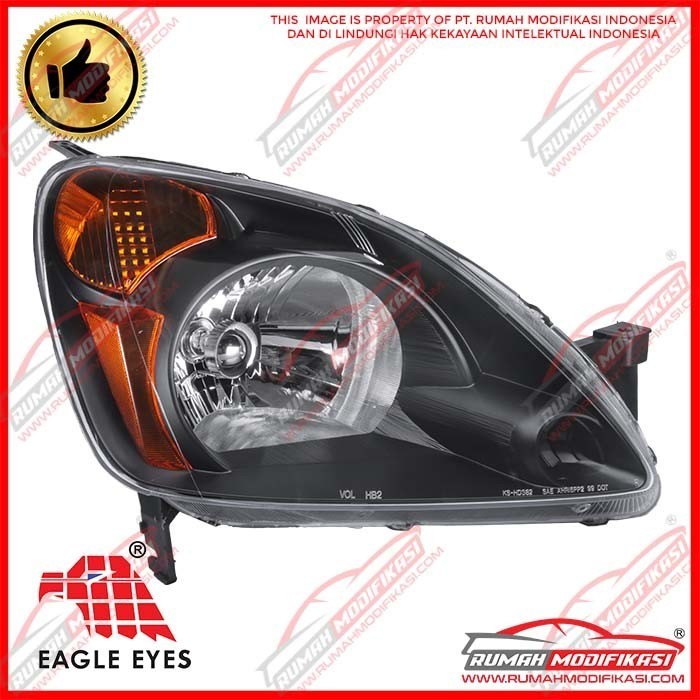 Headlamp - Honda Crv 2002-2004 - Eagleeyes - Black