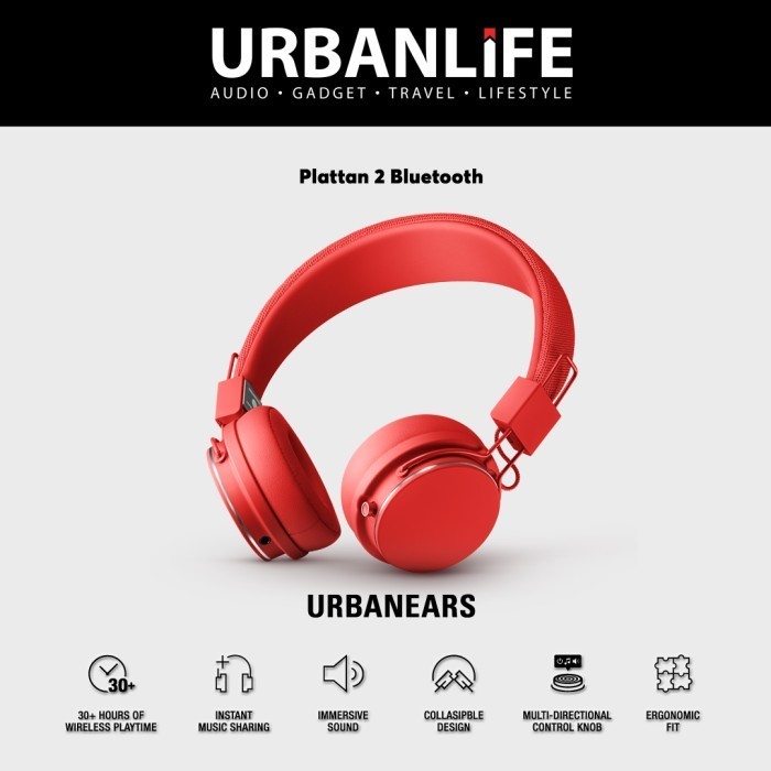 Urbanears Plattan Ii Bluetooth On-Ear Headphone - Tomato