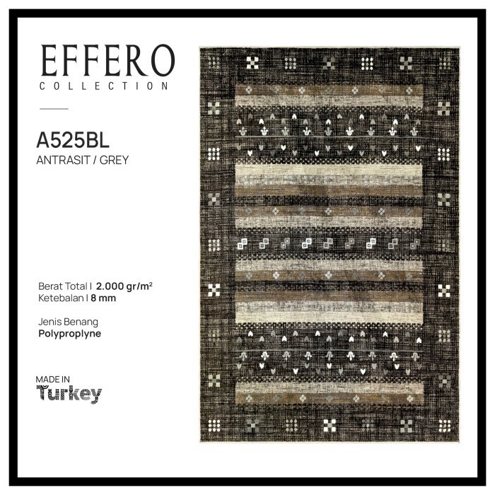 Karpet Abstrak Minimalis Modern Effero Impor Turki - 300X200
