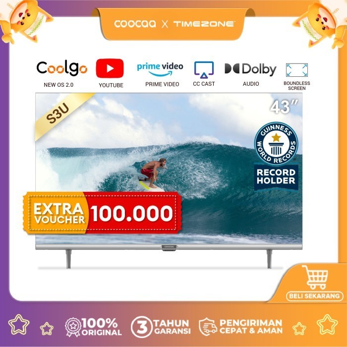 (New Product) Coocaa 43 Inch Digital Smart Tv (Model : Coocaa 43S3U)