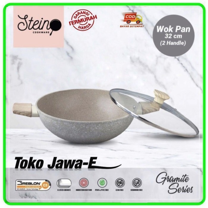 Stein Cookware/Stein Wok Pan 32 Cm - Granite Series