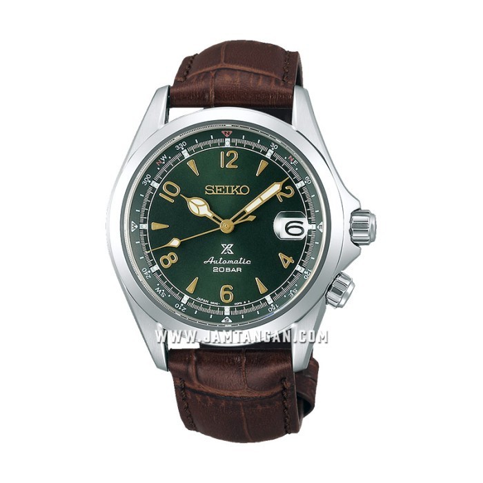 Seiko Prospex Spb121J1 Alpinist Green Dial Brown Leather Strap