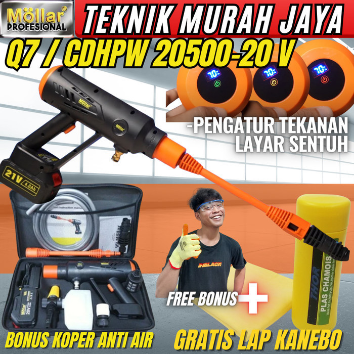 HARGA DISC - MOLLAR CDHPW20500 Q7 Jet Cleaner Cordless Baterai Digital Steam 3MODE