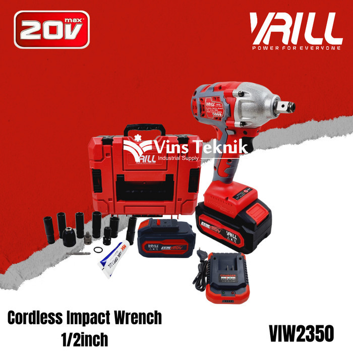 Cordless Impact Wrench Vrill Viw2350 Mesin Pembuka Baut Viw 2350