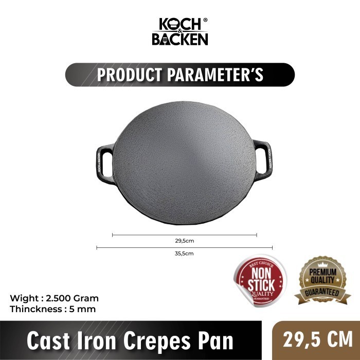 Koch&Backen Cast Iron Crepes Pan - Loyang Crepes Wajan Datar Termurah Terlaris Promo