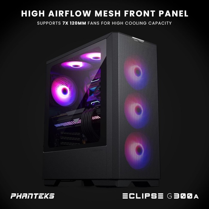 Phanteks Eclipse G300A Mid Tower Atx Gaming Case Termurah Terlaris Promo