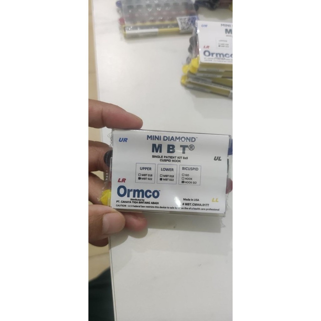 ORMCO BRACKET MINI DIAMOND MBT SLOT .022