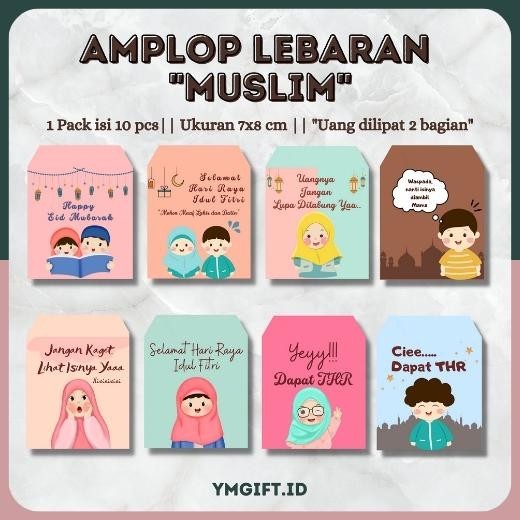 

New Arrival Amplop Angpau Lebaran Kartun Muslim Snack Unik Lucu Karakter Murah (1 Pack 10 Pcs) Jaminan Quality