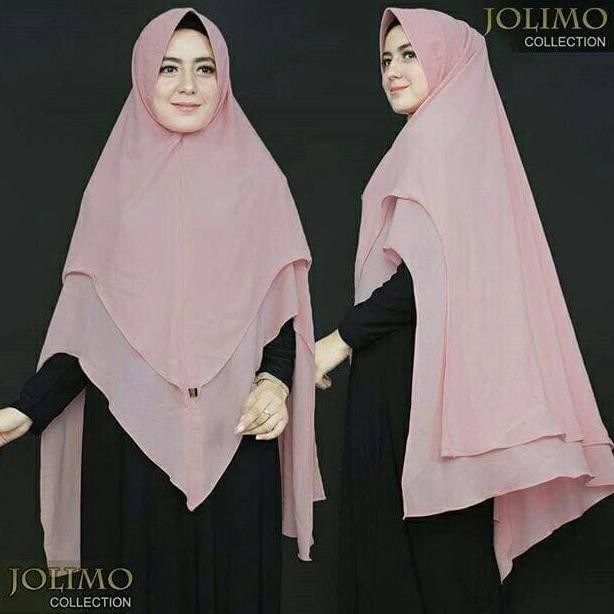 Jilbab Ceruti Khimar 2 Layer Lv Pinguin Hijab Syari Pet Antem