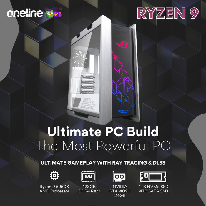 Ultimate Pc Gaming Ryzen 9 5950X / 128Gb / Rtx 4090 24Gb / 5 Tb Ssd